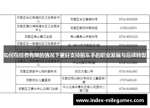如何在经费有限的情况下更好支持前车手的职业发展与后续转型