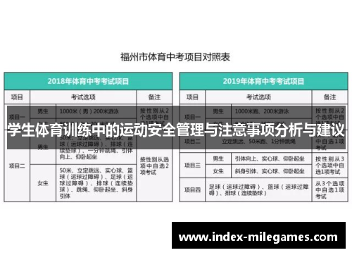 学生体育训练中的运动安全管理与注意事项分析与建议